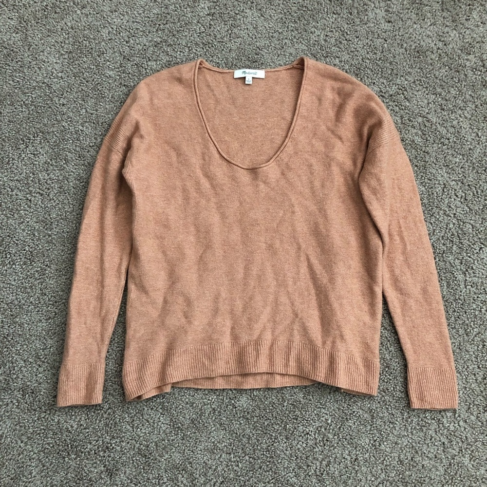 Madewell Wool Blend Peach Coral Sweater Womens M